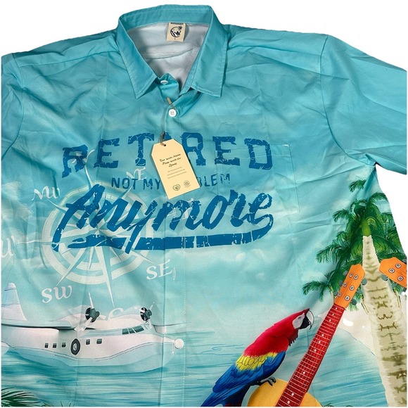 Hardaddy Shirt Size L Hawaiian‎ Shirt Buttons Up Pocket All Over Print Retired - Picture 1 of 5